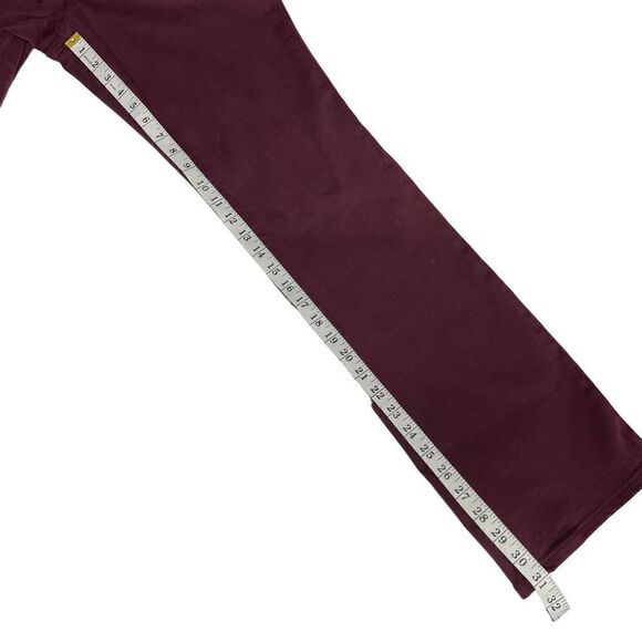 NYDJ Marilyn Straight Jeans Maroon Zip Fly Button Closure 5 Pocket Stretch 6 - Picture 11 of 16